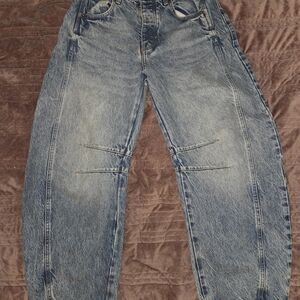 We The Free Good Luck Mid Rise Barrel Jeans